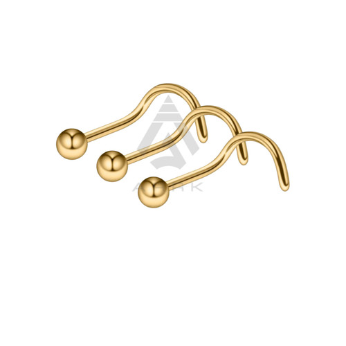 Nose stud hook screw - hook, curved