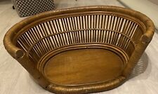 Small Luxury Rattan Wicker  Dog Basket  Bed Unique Oka Vintage Style