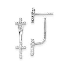 Sterling Silver Cross Pendant Set for Men and Women Minimalist CZ Jewelry