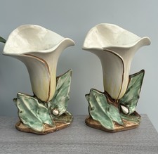 RARE 2 x Vintage McCoy 1950’s Single Cala Lilly Vase Planter’s
