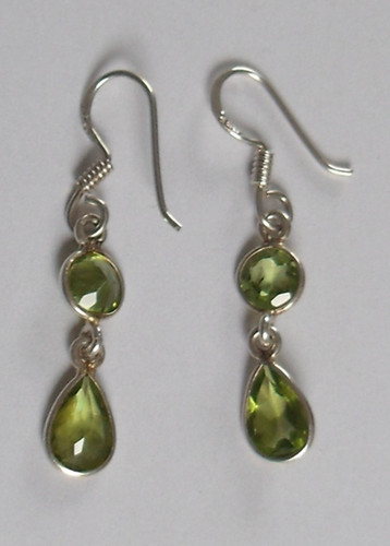 Silver and peridot - silver,