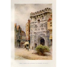 CANTERBURY Kent Christ Church by Ernest Haslehust - Antique Print 1920