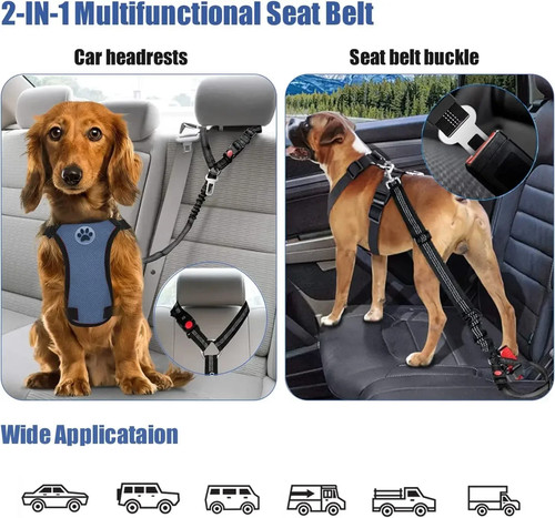 Adjustable dog car seat - 2-in-1,