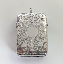 Silver vesta case 1892 stokes - vesta,