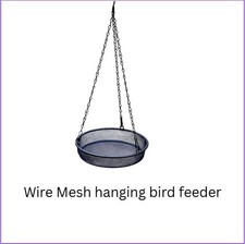 Wire Mesh Hanging Bird Feeder Tray for Garden & Balcony | Outdoor Metal Bird Fee
