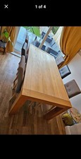 Oak Wooden Dining Table Set