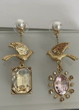 Oscar de La Renta Dove Crystal Drop Earrings. Never worn.