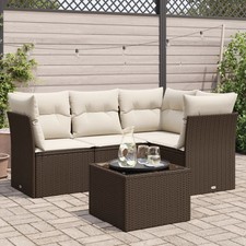 Garden Sofa Set Brown and