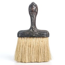 Vintage Sterling Silver Handle Clothing Hat Brush Horse Hair