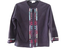 Oasis Black Vest top and matching Cardigan coloured stitch design size 12