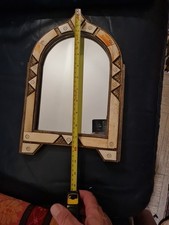 Wall Mirror Moroccan Stule Brass & Bone Hand Made Vintage Item 12x9 Inch Approx