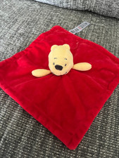George Disney Winnie The Pooh Red Yellow Baby Comforter Snuggle Blanket NWOT