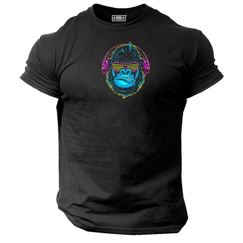 Gorilla headphones shirt gym - t,