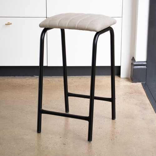 White bar stool - stool, faux