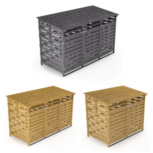Wheelie bin storage - storage, wooden