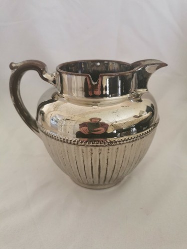 Vintage mirror glazed jug - glazed,