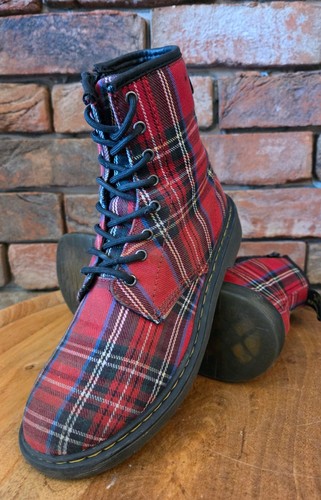 Martens red tartan plaid - dr,