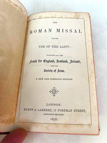 Antique 1856 catholic roman - catholic,