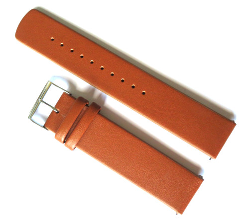 Brown leather watch band - brown,