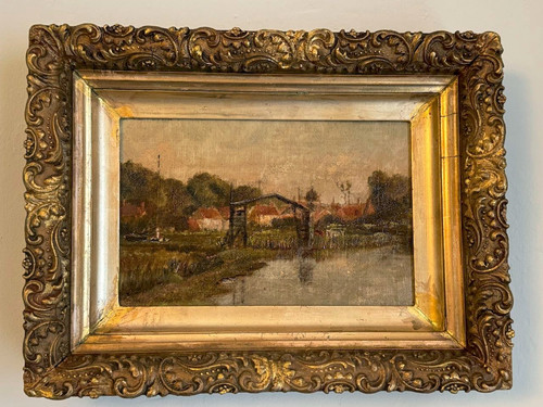 Antique victorian oil painting - victorian,