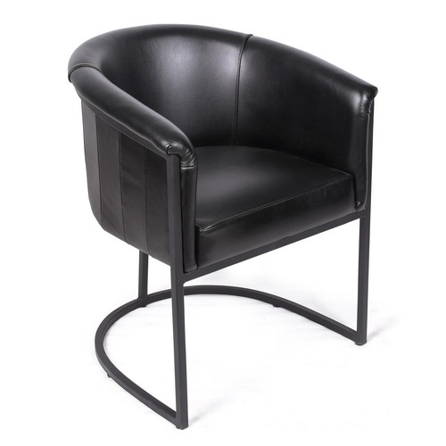 Genuine black leather tub - genuine,