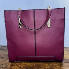 Maroon Tot Bag With Gold Coloured Handles Without Shoulder Straps