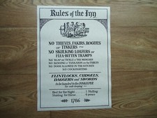 Rules Of The Inn Poster Large Pub Picture Sign - Bar Pub Beer Diver Gin Rum