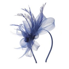 Women Fascinator Sinamay Flower Feather Headband Looped Wedding Royal Ascot Race