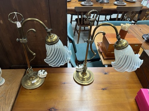 Pair antique brass swan - antique,
