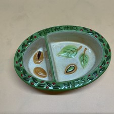 Vintage Rayware Housewares Ceramic Pitashio Nut Side Snack Dish Serving Tray