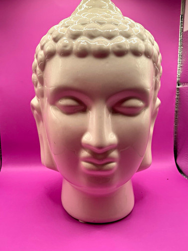 White glossy ceramic buddha - white,