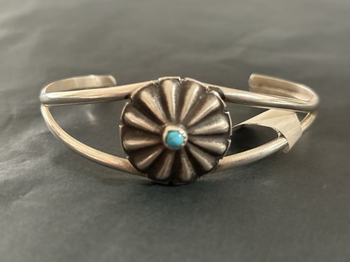 Sterling navajo concho cuff - sterling, w