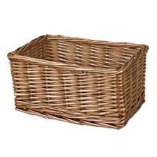 Small Natural Wicker Storage Basket Rustic Brown Bathroom Pantry Woven Willow
