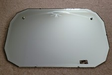 Vintage Etched Mirror Frameless Art Deco Wall Hanging Octagonal Bevelled