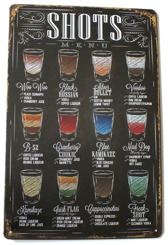 Shots menu metal - menu,