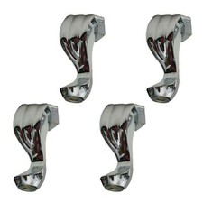 Chrome Furniture Legs Metal Queen Anne Shell Drilled Replacement Legs x 4