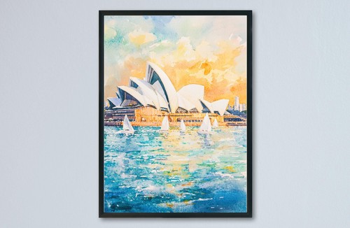 Sydney opera house watercolor - sydney,
