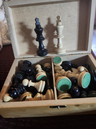 Vintage wooden chess - wooden, set