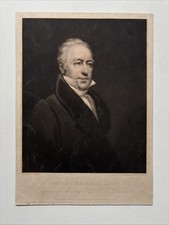 Antique Mezzotint Engraving Joshua Brookes English anatomist and naturalist