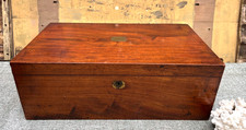 Antique 19th C. Large Mahogany Writing Slope/ Box With Drawer & Secret Drawers