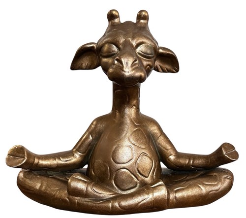Meditating giraffe figurine - meditating,