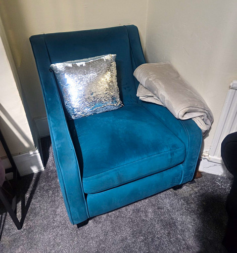 Homcom blue upholstered accent - upholstered,
