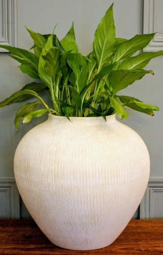 Stone effect metal - effect, vase