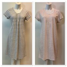 Ladies New Ex Matalan Striped Lace Trim Nighty Short Sleeve 2 colours S-XXL