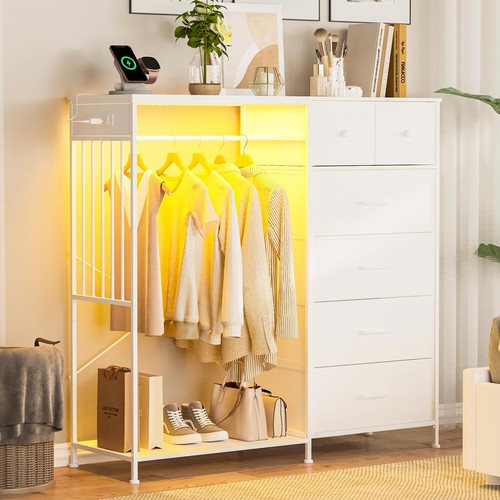 Dresser with hanging rack - with,