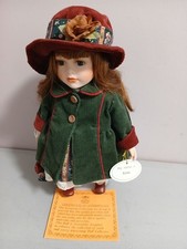 Vintage Porcelain Doll Leonardo Collection 'Katie' Green Cord Winter Coat 12inch