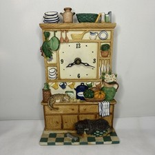 Vintage Country Kitchen Dresser 3D Plaque Battery Powered Wall Cats Dog