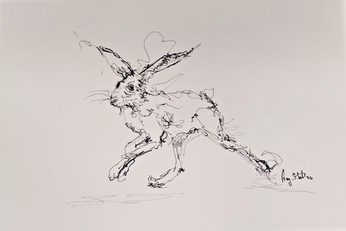 Original hare scribble - original,