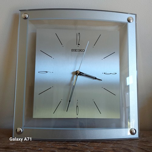 Seiko silver modern wall clock - wall,