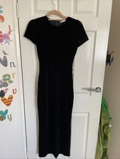 Zara Emerald Green Velvet Maxi Dress Size Small, Side Slits